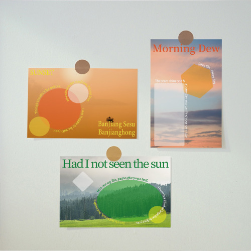 10 high-quality dual-world card postcards as gifts with messages, blessings, creative home room decoration wall stickers