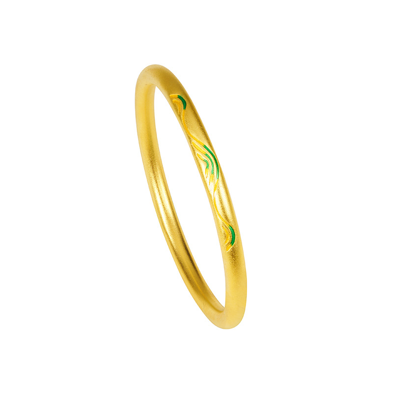 Pulsera antigua línea patrón Dunhuang tallado Vietnam arena oro pulsera aleación de cobre todo fósforo estilo antiguo accesorios estilo chino