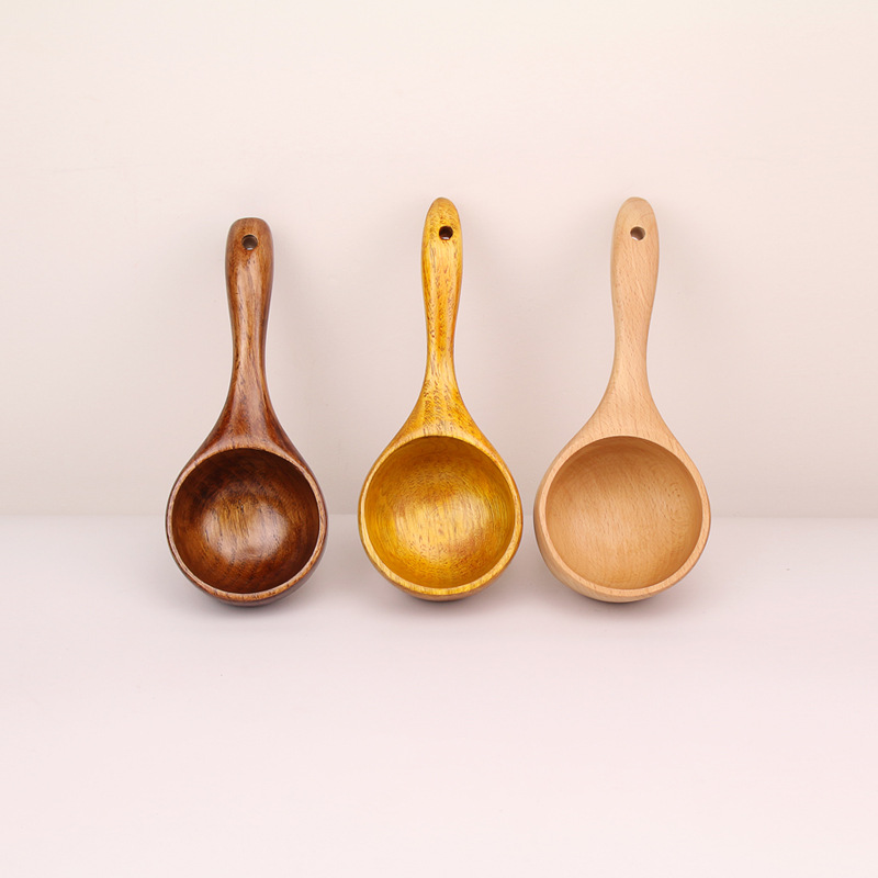 Wooden soup spoon creative home sauna ladle screw noodles household rice washing dessert water wooden spoon kitchen utensils