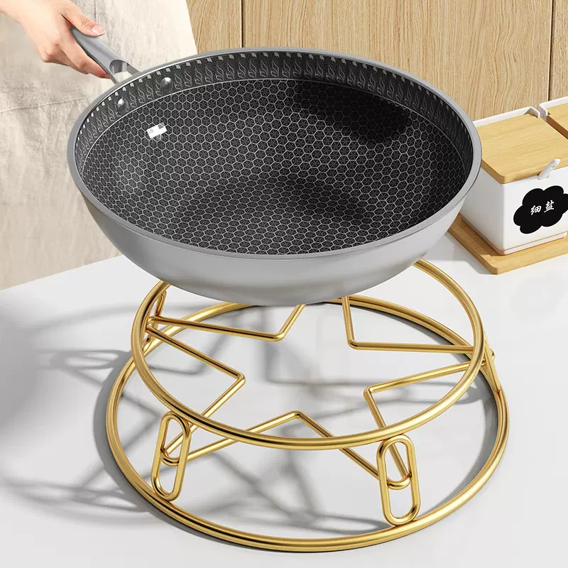 厨房置物架锅架厨房隔热防烫锅具收纳支架圆形隔水蒸架台面锅架子