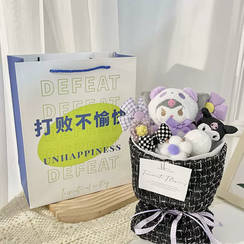 跨境玩偶花束成品生日七夕草莓熊玉桂狗公仔毛绒可爱女生毕业礼物