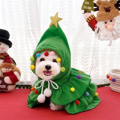 秋冬新款两色披风圣诞宠物衣服斗篷披肩猫咪狗狗变身装节日用品