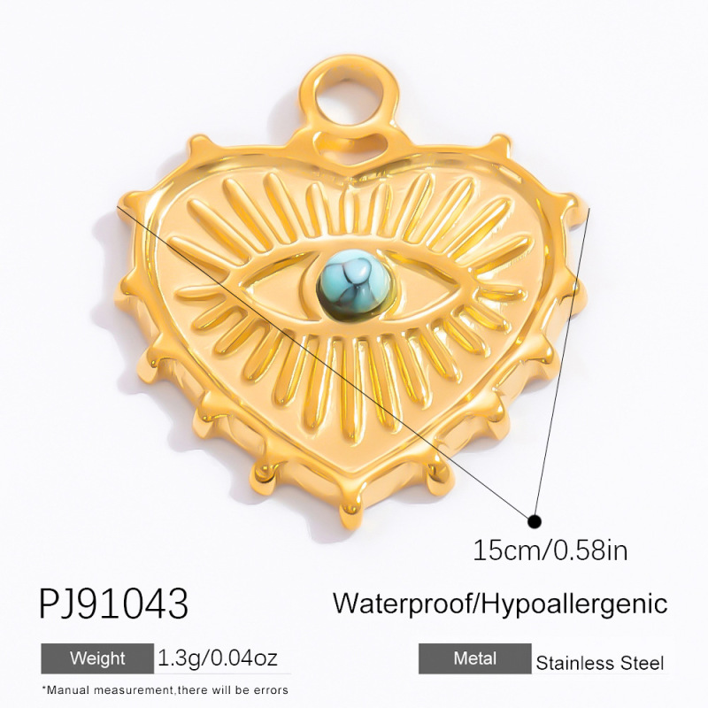 クロスボーダーステンレス鋼ジュエリーアクセサリー 18 k ゴールド手作り DIY 悪魔の目ペンダントニッチ色保持アクセサリー女性のための|undefined