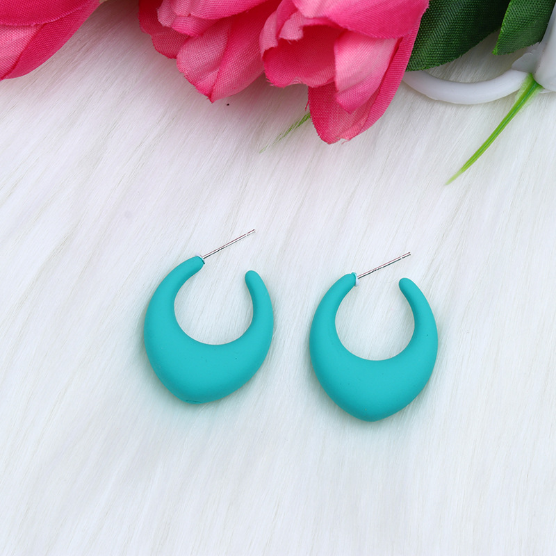 Retro Simple Style Water Droplets Arylic Spray Paint Women's Ear Studs display picture 3