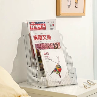 床头书架儿童亚克力透明杂志柜报宝迷你小分层置物桌面绘本收纳盒