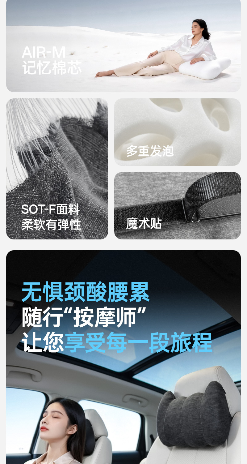 Customizable Memory Foam Lumbar Support Cushion for Car and Office Use, Comfortable Cushion, Lumbar Spine Support, Waist Protection Artifact