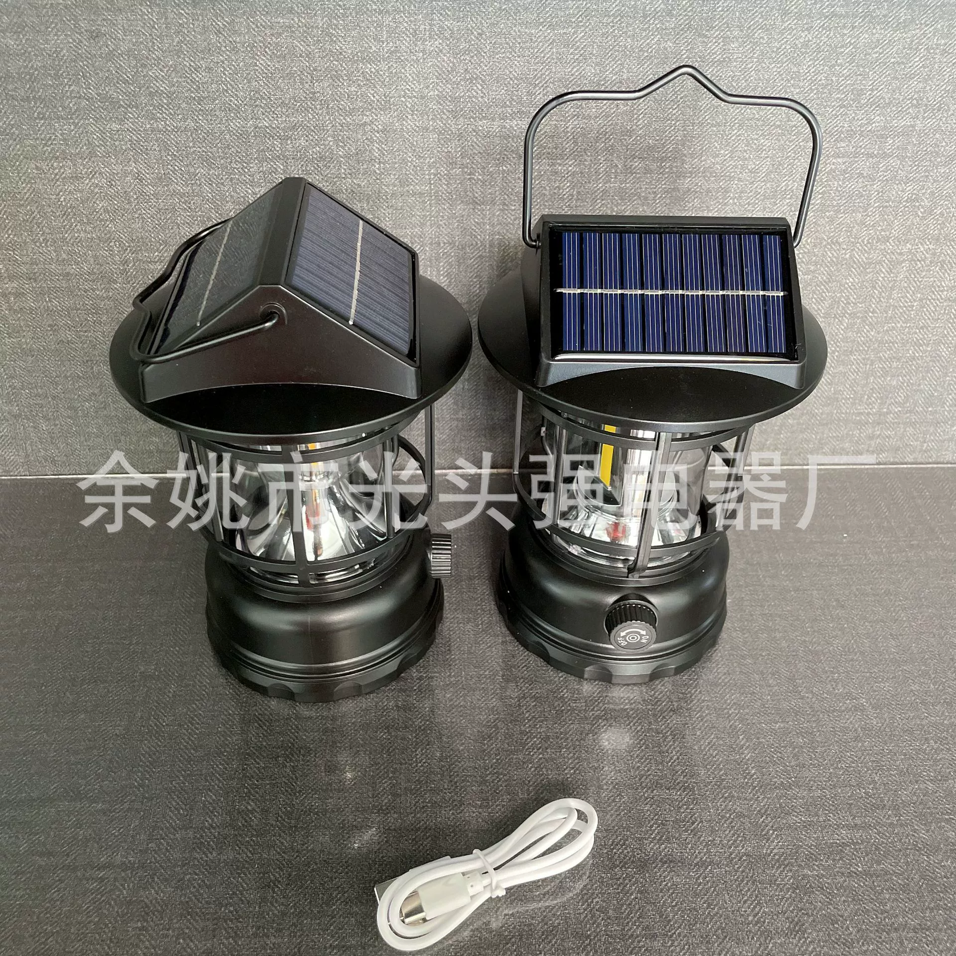 Уличная палаточная светодиодная лампа USB-заряжаемая палаточный светильник JH-7900 портативная лошадинная лампа с двумя солнечными панелями