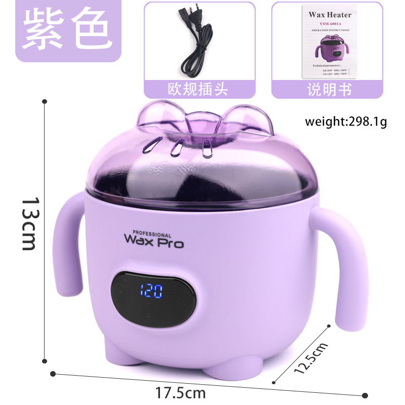 Nueva máquina de terapia de cera con pantalla digital mini transfronteriza, cera de calentamiento de temperatura constante inteligente, eliminación de frijoles, cabello de alta temperatura, sartén antiadherente, cera de abejas