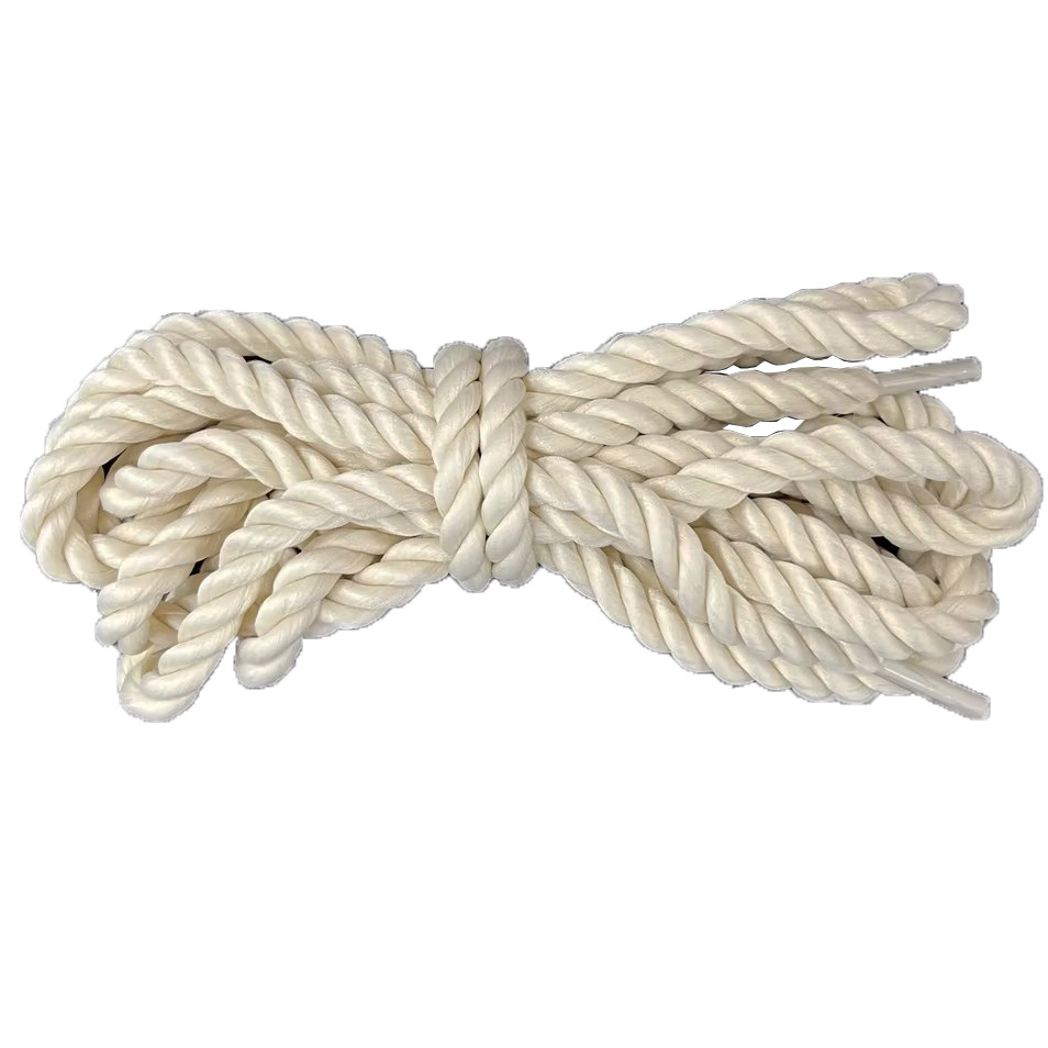 现货供应米色涤纶扭绳/扭绳鞋带