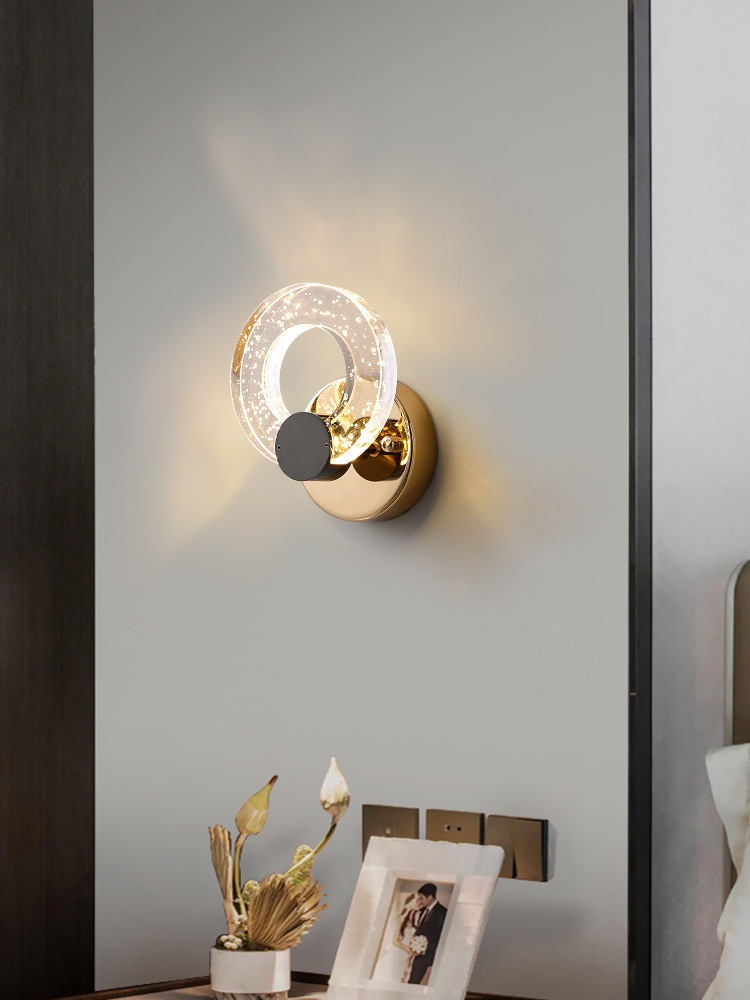 Luz de pared moderna de pared de alto nivel, luz de pared de cabecera de cama, luz de red creativa, luz de sala de estar, dormitorio, escalera, lámpara de pared lujosa