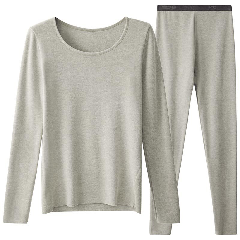 Ropa interior térmica sin costuras de otoño e invierno de las mujeres antibacteriana engrosada con forro polar ropa interior ropa de otoño pantalones largos traje de calefacción cepillado cálido