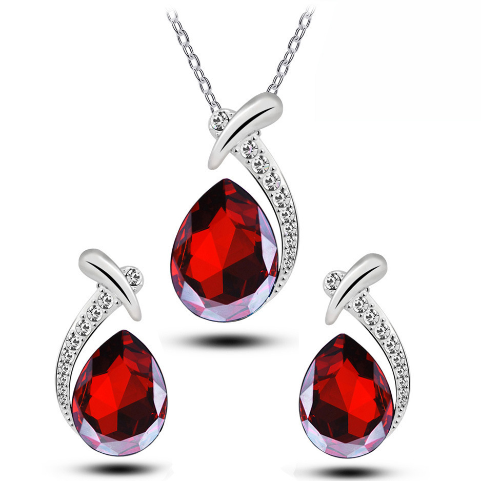 1 Set Simple Style Heart Shape Alloy Inlay Zircon Women's Jewelry Set display picture 3