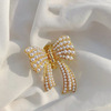 Three dimensional crab pin from pearl with bow, hairgrip, hair accessory, hairpins, simple and elegant design
