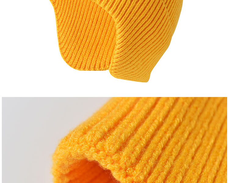 Bonnets d'oreilles thermiques épais tricotés pour l'hiver, chapeaux d'extérieur résistants au froid pour hommes et femmes, chapeaux en laine de couleur unie et couvre-chefs._voghion.com