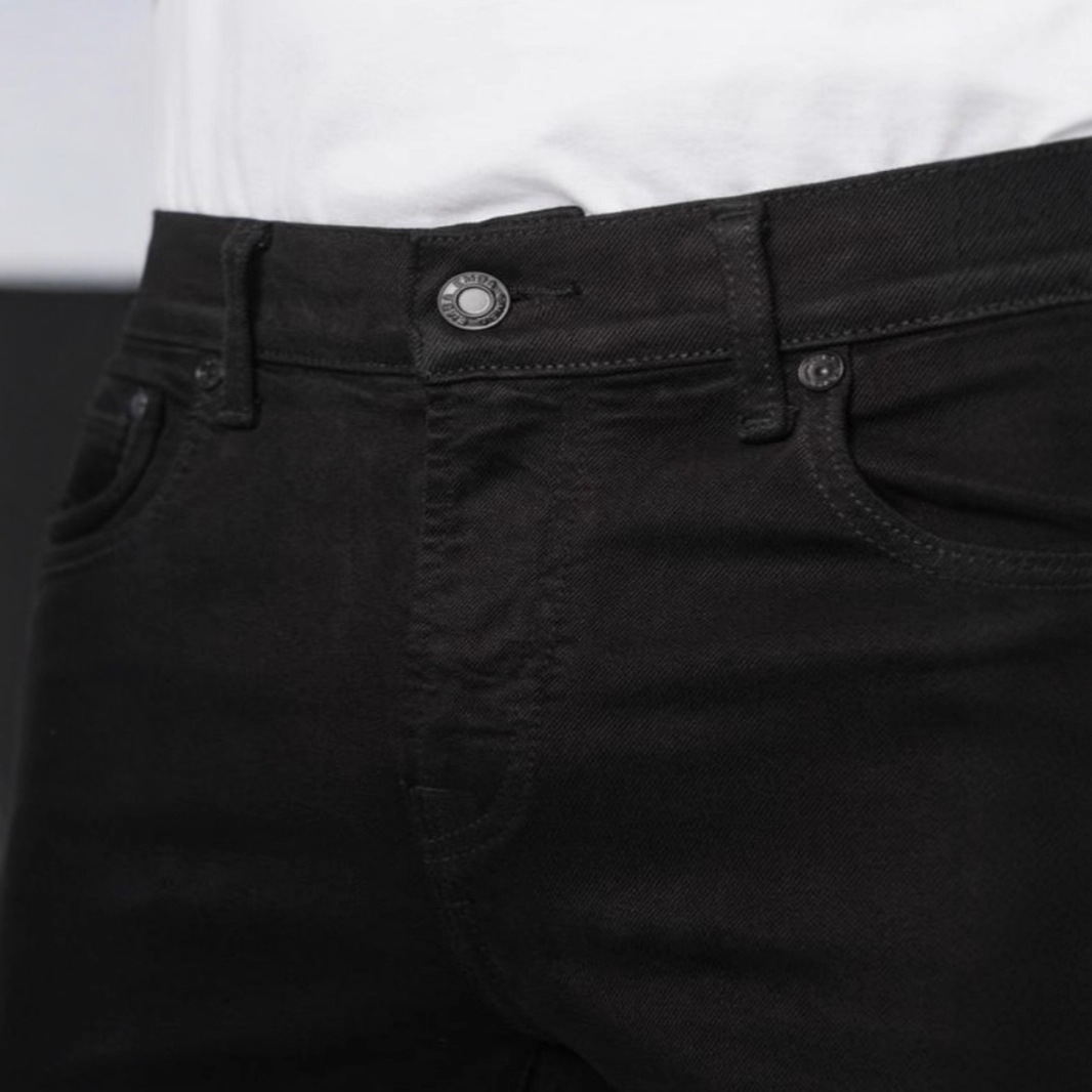 Men's Slim Fit Stretch Jeans Classic Black Straight Leg Denim Pants Mid-Rise Comfort Waistband S to Xxxl_mkmklike.com