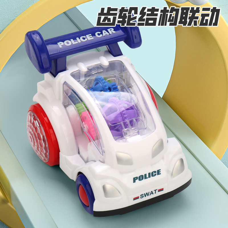 Coche eléctrico UNIVERSAL TRANSPARENTE engranaje coche concepto coche modelo colorido música Luz coche de juguete de dibujos animados