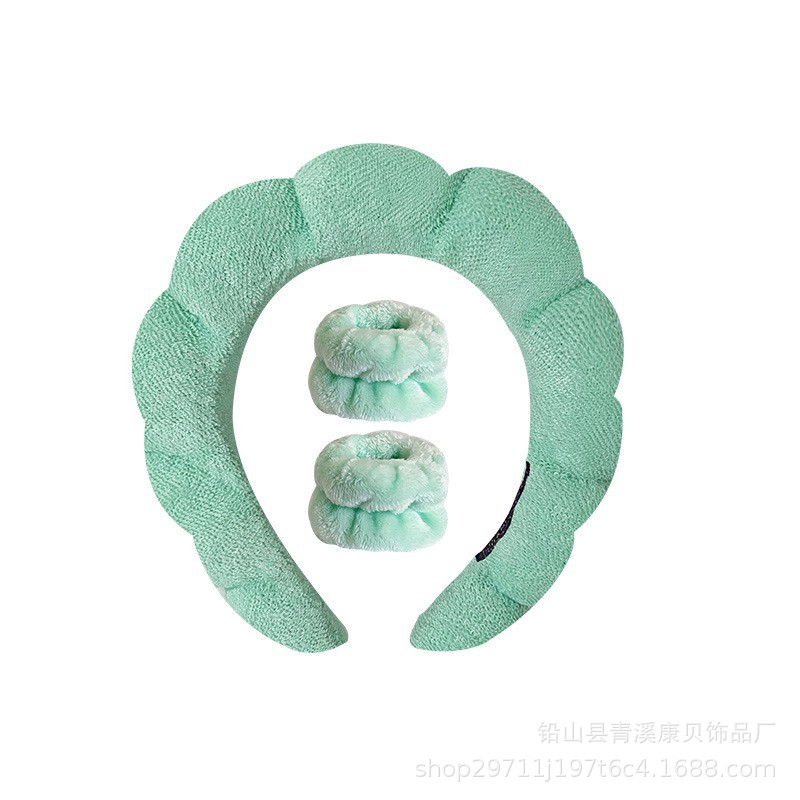 Diadema de esponja retorcida Amazon 2025, diadema de calavera alta, pulsera, diadema de pelo retorcida de felpa, diadema para lavado de cara para mujer, accesorios para el cabello