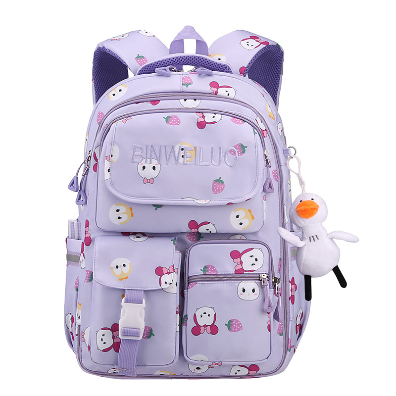 2022 nuevo grado 3-6 escuela primaria mochila de las niñas color de contraste cielo estrellado impresión mochila de la carretilla de los hombres