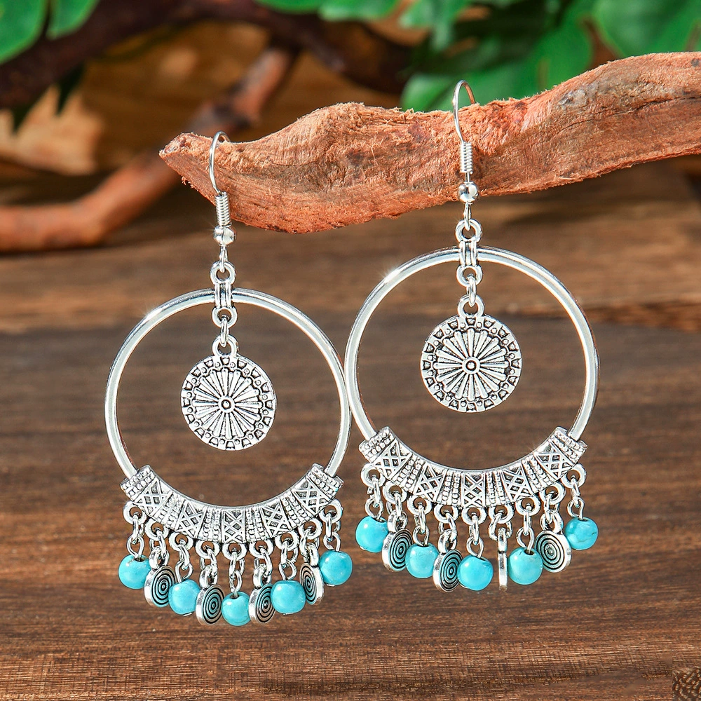 Серьги ретро этно Handmade, кисточка-талисман бохо низкопроходимые клипсы, лёгкий