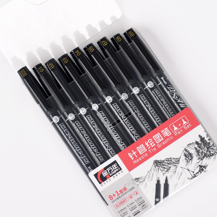 genuine goods Jin Wannian 0969T Stroke Line Hand Drawing Needle Head and Soft Head 81 suit Drawing Pen