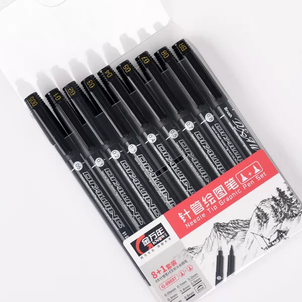 genuine goods Jin Wannian 0969T Stroke Line Hand Drawing Needle Head and Soft Head 81 suit Drawing Pen