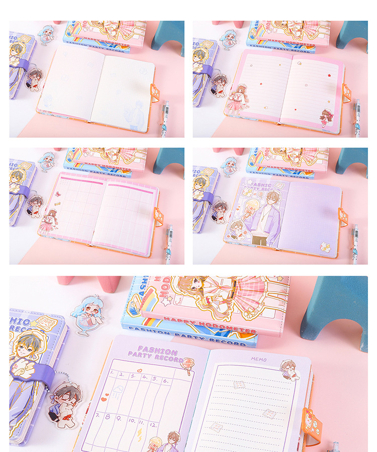 36K sweet color page magnetic buckle cartoon cute hand ledger student notebookpicture1