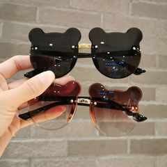 Children's UV-protection sunglasses for boys and girls, ultra-cute and adorable baby glasses with a small bear ear design, photo-taking sunglasses