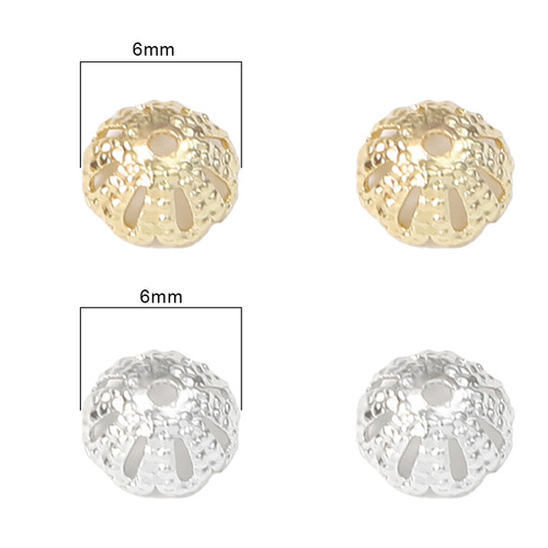 Copper-plated 14K gold flower-shaped color-preserving flower stand pearl stand handmade DIY bead separator material bead stand accessories