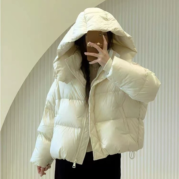 White atmospheric demi-season sweatshirt, European style, fitted