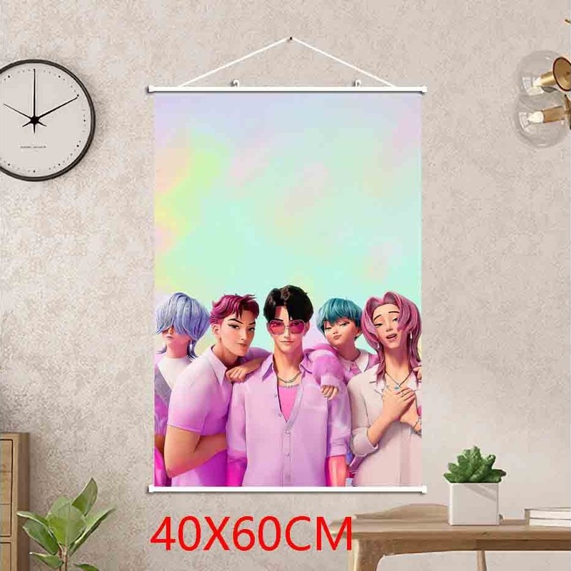 动画kpop demon hunters猎魔女团挂画卷轴墙画40X60CM|undefined