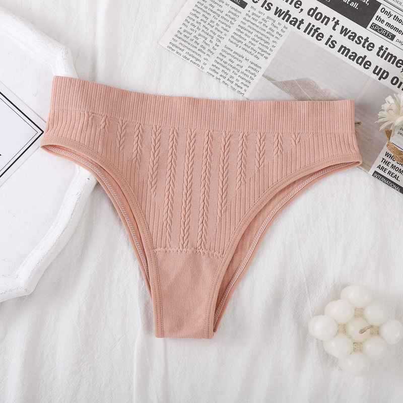 Amazon nueva ropa interior para mujer cintura media sexy abdomen deportes fitness T bragas mujeres sin costuras transpirables al por mayor