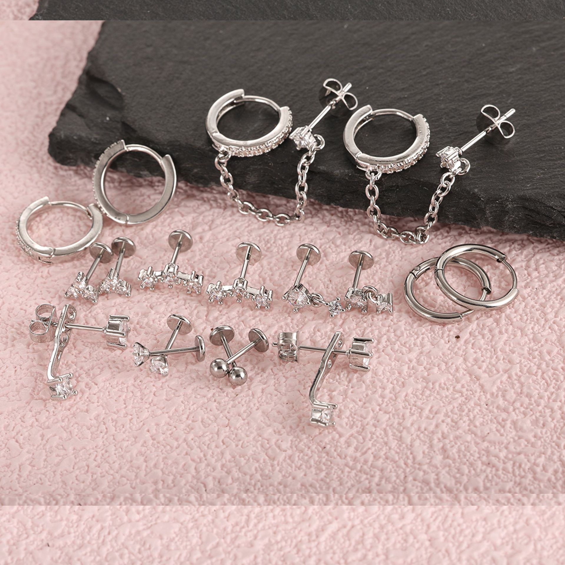Labret piercing jewelry detail image
