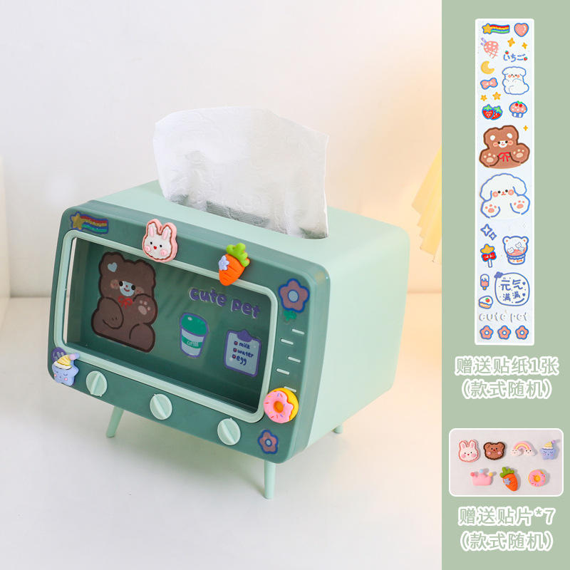 Dibujos animados TV caja de pañuelos teléfono móvil titular hogar multifuncional creativo lindo tejido caja estudiante dormitorio Escritorio