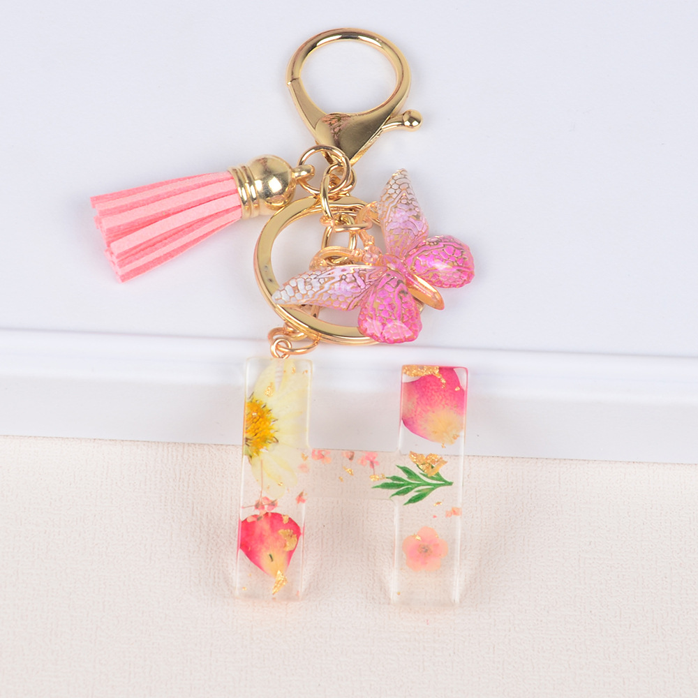 Original Design Letter Butterfly Plastic Epoxy Flowers Bag Pendant Keychain display picture 8