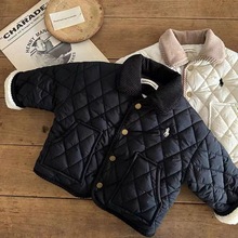 男童加绒棉衣2025秋冬新款儿童纯色加厚棉服中小童夹克外套棒球服