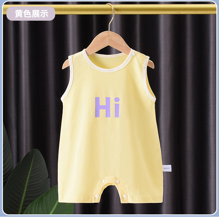 Summer newborn baby boy cool wide shoulder jumpsuit baby girl baby baby simple fashion ha clothes new summer clothes