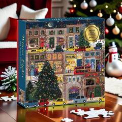 国境を越えたクリスマスプレゼントDIY手作り冬灯パズル500枚成人高難易度解凍パズル