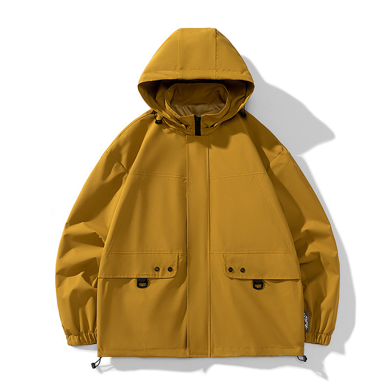 Men's Clothing men's jacket windproof and waterproof solid color windbreaker hooded sports spring and autumn couple jacket mountaineering clothes_voghion.com