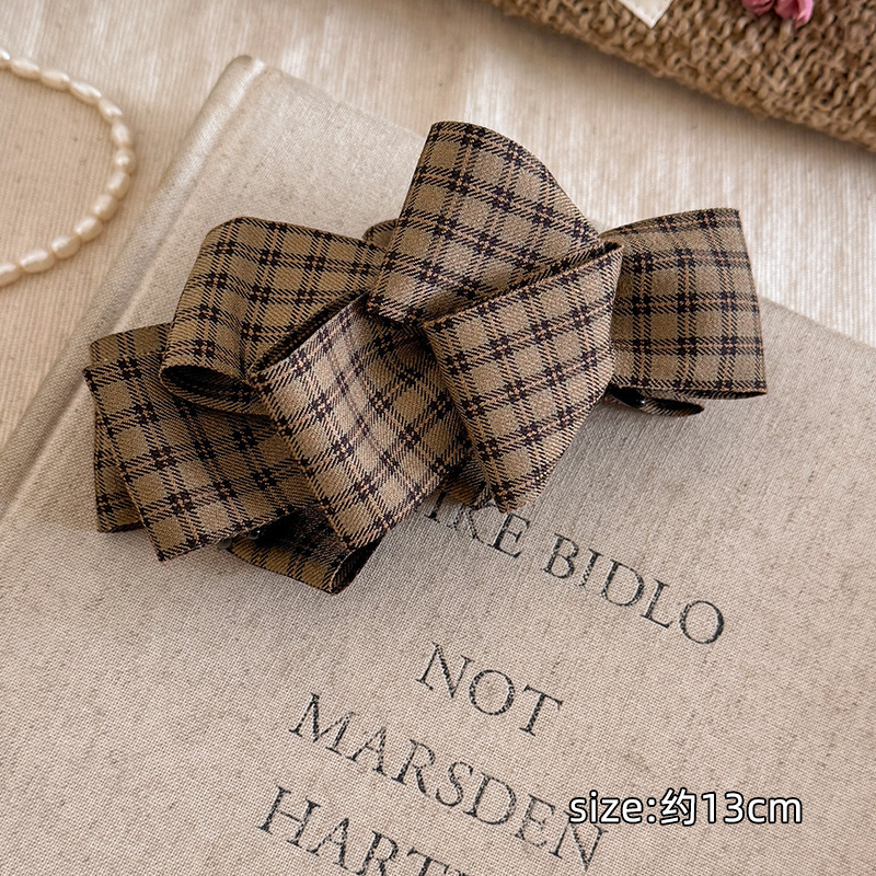 1#Small plaid banana clip - about 15cm