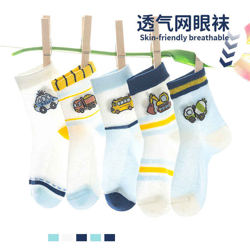 [Nuevo producto] Verano para niñas de tubo medio fino para niños, encaje para niñas, malla transpirable, nuevos calcetines de princesa para bebés chinos