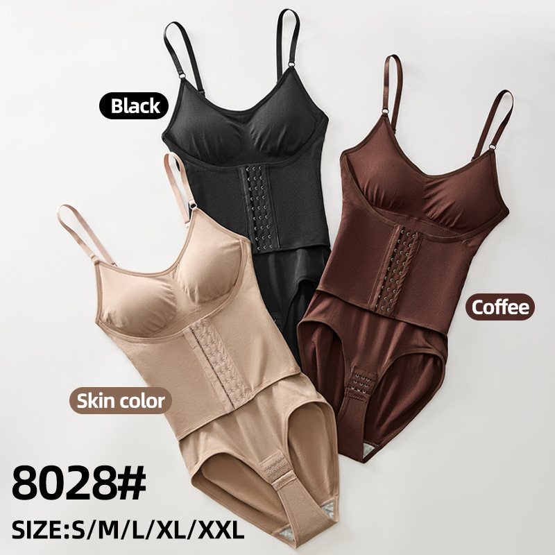 Enhanced Version of Body-Shaping Jumpsuit with Breast Pads, Corset, Breast Support Sling, Body-Shaping Bodysuit, Crotch-Breasted Waist-Cinching Butt-Lifting Pants