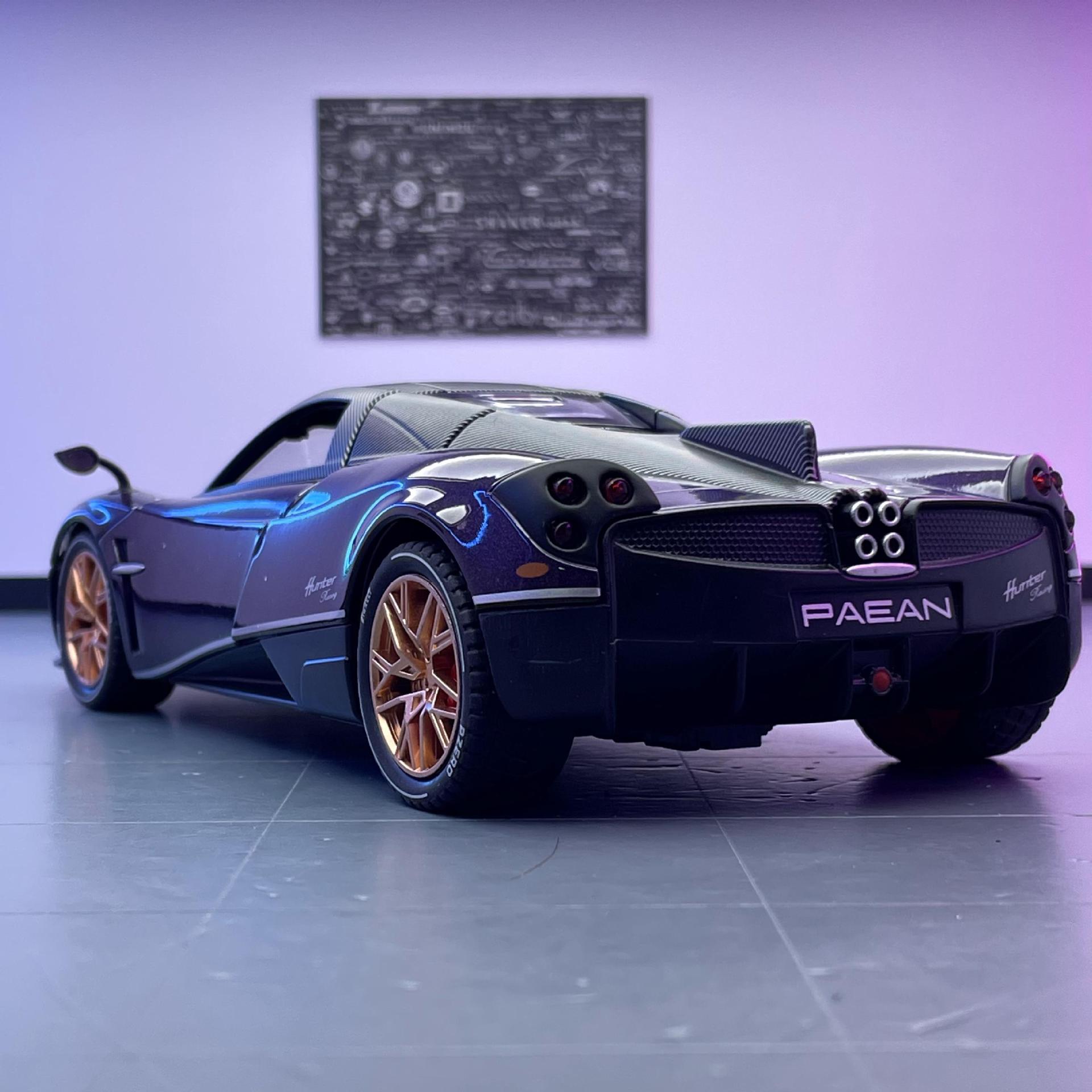 Modelo de coche de aleación Jiaye 1:22 Pa barro chino dragón coche deportivo luz pull back Puerta de los hombres modelo de coche de juguete adornos