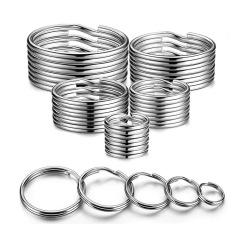 メーカー卸売り鉄ニッケルメッキキーホルダー多規格キーリング多機能鉄製絞りキーホルダー部品