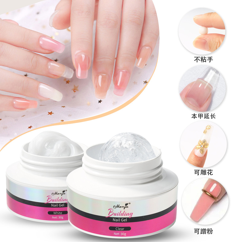 Monja Canned Non-Stick Uv Extension Glue Pinch Glue Shapeable Phototherapy Extension Glue Can Be Carved Nail Glue