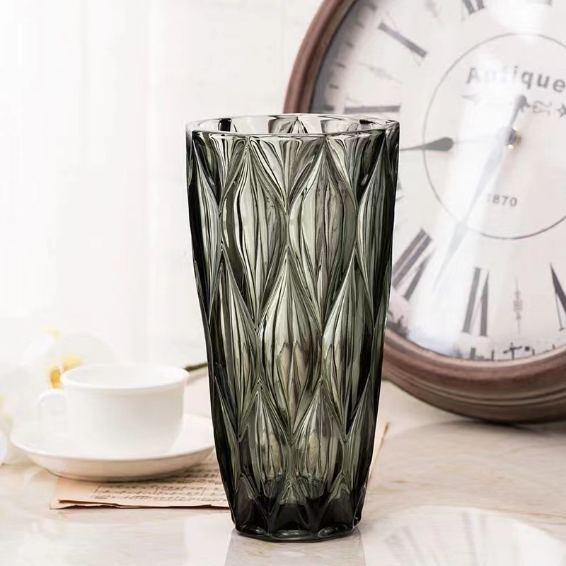 Luz de lujo creativo florero de vidrio de alto grado ins estilo sala de estar agua cultivo flor decoración fábrica al por mayor