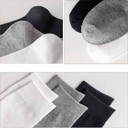 Socks for men spring and summer sweat-absorbent black solid color men's cotton socks stockings ins trendy men's high-top business socks