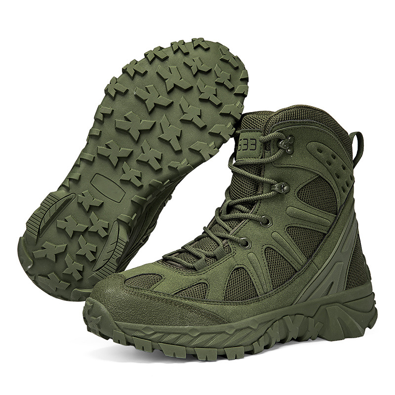2025 nuevas botas tácticas para hombres gran tamaño transpirable antideslizante al aire libre camping jungle desert sneakers de montaña