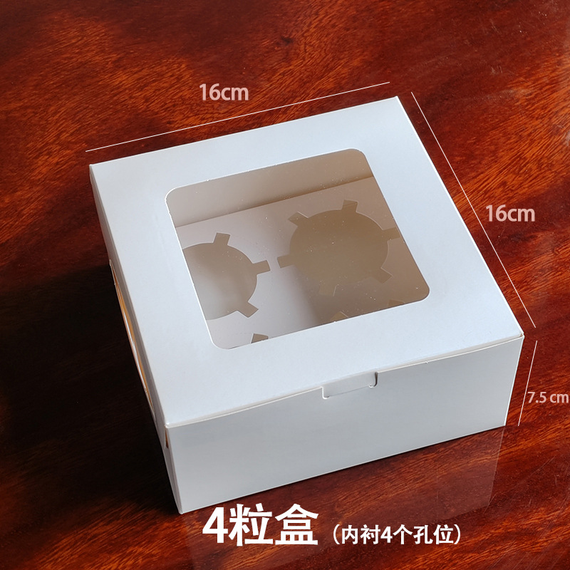 Taza de papel transparente pastel muffin Caja 2 tabletas 4 tabletas 6 tabletas 12 tabletas forro ventana horneado postre occidental tarta de huevo caja de embalaje image 8