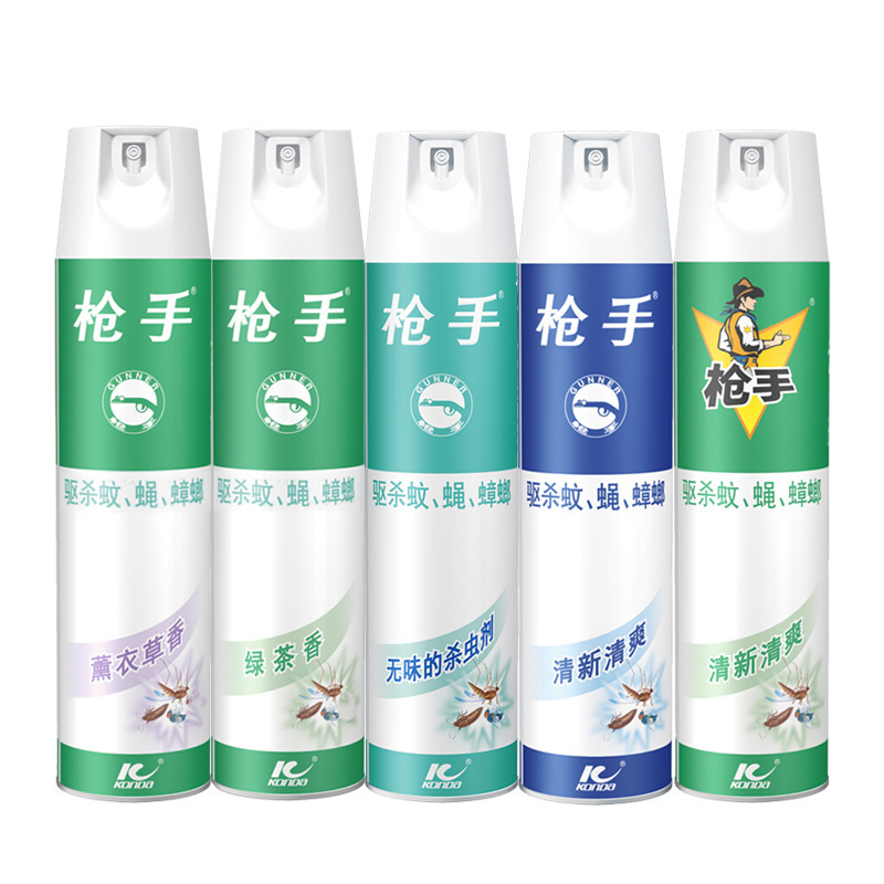Gunslinger Insecticide Aerosol 600ml Spray Repels Mosquitoes, Flies and Other Pests Summer Stairway Repellent Mosquitoes