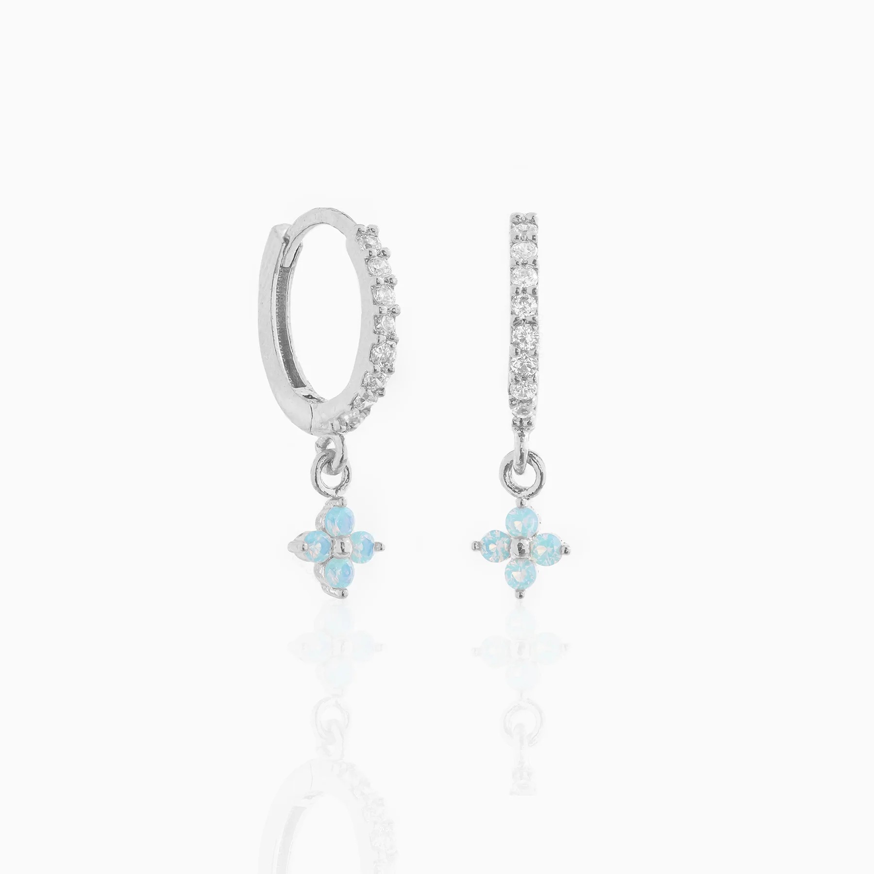 1 Paire Style Simple Fleur Placage Le Cuivre Zircon Des Boucles D'oreilles display picture 6